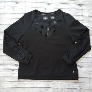 Fabletics | black perforated pull over, size xxl